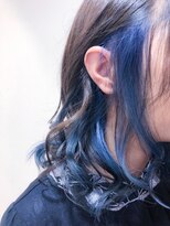 プログレス つくば店(PROGRESS by ヂェムクローバーヘアー)&nbsp;ブルー系インナーカラー！耳掛けが可愛い◎ラベンダーブルー
