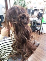 ベースヘアー(BASE hair) ハーフアップ☆お花アレンジ♪