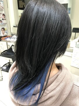 アヴァンス 深井店(AVANCE.) インナーカラー[コバルトブルー×ウルフカット]