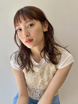 ハル 南平岸(HARU) 束感オン眉バングのベージュカラー