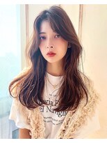 〇大人可愛い センターパート 韓国ヘア レイヤーカット