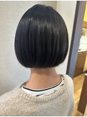ショートボブ/黒髪ボブ/ミニボブ/丸みシルエット/ころんとボブ