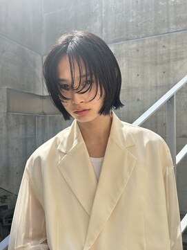 メゾンアクア 表参道(Maison ACQUA) =メンズボブ/ダークアッシュ/ニュアンスパーマ／メンズウルフ