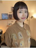 ワイドバングボブ/ボブ/ラベンダーブラウン_下北沢