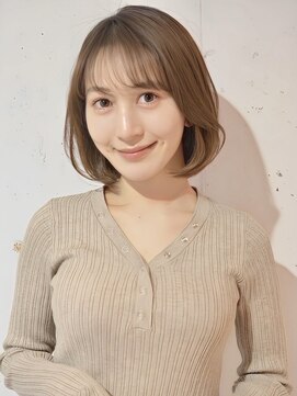 ナチュラル 渋谷店(Natural) ナチュラルベージュ／顎ラインボブ／シースルーバング／髪質改善