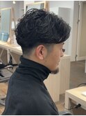 メンズカットツイストスパイラルパーマニュアンスパーマショート