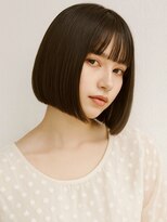 ミロア 薬院(miroa)&nbsp;前髪カットアッシュブラウン 切りっぱなし丸みボブ 艶髪 Oway