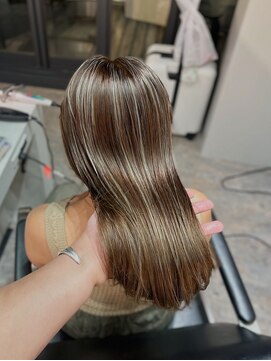 ブレンド 渋谷(BLend) ホワイトグレージュミニウルフデジタルパーマチェリーブラウン