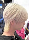 ミルクティーベージュニュアンスパーマ韓国マッシュグレー