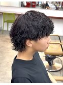 立体感 波巻きパーマ ウルフ