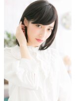 ミック ヘアアンドビューティー 大山店(miq  Hair&Beauty)&nbsp;伸ばしかけにも◎斜めバングハンサムミディ