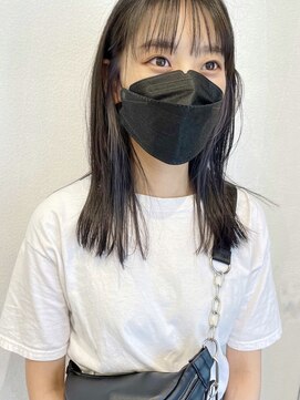 ヘアーアイスカルテット(HAIR ICI QUARTET) インナーカラー　パツっとロング　顔まわりレイヤー