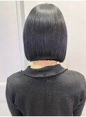 切りっぱなしボブ学生割24大学生ダークカラ黒髪