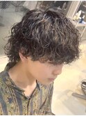 束感マッシュウルフパーマ波巻きスパイラルパーマ波巻きウルフ