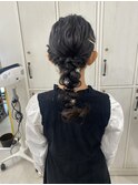 ローポニーアレンジ結婚式ヘアセット