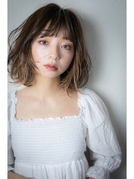 カバーヘア イヴ 戸頭店(COVER HAIR EVE) イヤリングカラーゆるふわエアリーボブパーマw戸頭10代20代30代