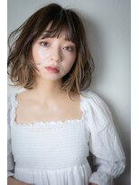 カバーヘア イヴ 戸頭店(COVER HAIR EVE) イヤリングカラーゆるふわエアリーボブパーマw戸頭10代20代30代