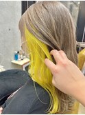 ハイトーンフェミニンベージュ×モードネオンイエローインナー