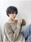 30代小顔マッシュショート/シースルーバング/透明感ヘアカラー