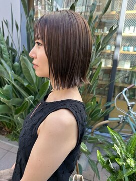 ナインセンス 下北沢(9_________nine sense) パツっとボブ×グレーのくすみカラー【下北沢】