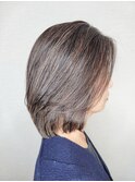 30代40代50代60代×レイヤーボブ×白髪ぼかしハイライト
