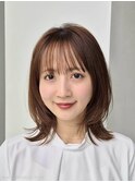 表参道酸性ストレートミディアムボブ髪質改善アッシュグレー30代
