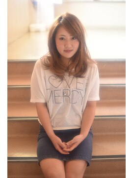 アンクルート(eNcroute) Aラインライトブラウンシャルムミディ