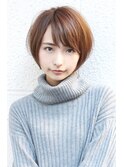 20代30代大人可愛いひし形ショートボブ　暗めカラーでも可愛い