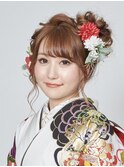 アシンメトリーお団子ヘア★ 成人式 卒業式 おだんごアレンジ