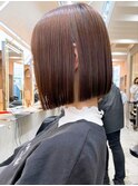 縮毛矯正でアイロンのいらないボブ