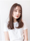 韓国レイヤーハッシュカットシースルーバング似合わせカット小顔
