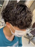 波巻きパーマメンズパーマメンズヘアツーブロックツイストパーマ