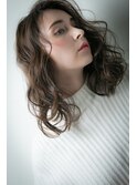 アッシュブラック波巻きカールエアリーセミディv北浦和30代40代