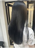 艶髪　グレーブラック　ブルーブラック　地毛風カラー