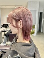 トラップヘアー&nbsp;レディースハイトーンスタイルピンクピンクベージュカラー