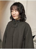 ボブパーマ 顔まわりレイヤー