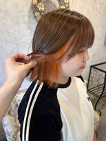 ディーヴァヘアーエズ(DIVA hair Eze) 【haruna】オレンジカラー/オレンジブラウンインナー/ボブ