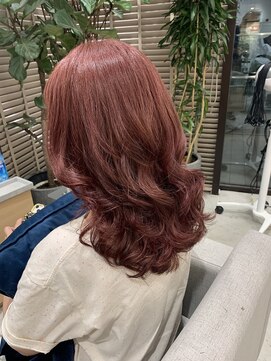 ステアケース 武蔵小杉店(stair:case) コテ巻き風パーマ　ピンクベージュ　武蔵小杉