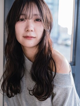 ヘアークラフト(Hair Craft) ロングブラウン×ウェーブパーマ【岡山】コテ巻き風パーマ