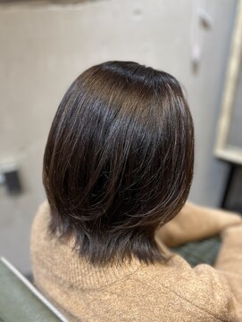 アフィックス ヘア 小岩駅前店(affix hair) 小顔見せ◎くびれレイヤーボブ|艶髪×透明感カラー