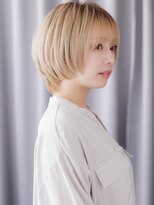 カバーヘア イヴ 戸頭店(COVER HAIR EVE)&nbsp;透明感ハイトーンカラー金髪ブロンドマッシュボブZ戸頭20代30代