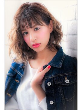 ソア 武蔵小杉(SOAR) ショコラベージュの小顔ベビーバングボブルフカール