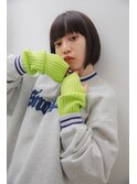 前髪/マチルダボブ/ピンクベージュ/インナーグレージュ/岡崎