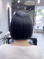 レヴェリー(REVERIE) #タッセルボブ#ブルーブラック#韓国#切りっぱなし