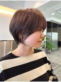 大人ラフウェーブ20代30代40代ボブブラウンスウィングショート