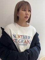 ヨーク(YOKE) 【YOKE】ミルクティーアッシュグレージュカラー金髪大人ボブ