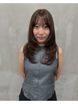 ベンジー オウン 代々木上原店(benji own) チョコレートブラウン 顔まわりレイヤー 代々木上原