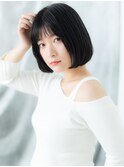 艶感ストレートツヤ髪切りっぱなし小顔ボブp古河20代30代40代