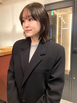 アトリエ(atelier.)&nbsp;外ハネボブ　くびれヘア　シースルーバング　ブラウンベージュ
