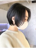 調布レイヤーミディアムショートボブウルフミニボブベージュ前髪
